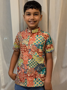 NIMBU | Harmony Multicolor Kids Mandarin Cotton Shirt