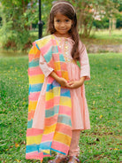 NIMBU | Princess Pink Anarkali With Matching Salwar & Rainbow Dupatta
