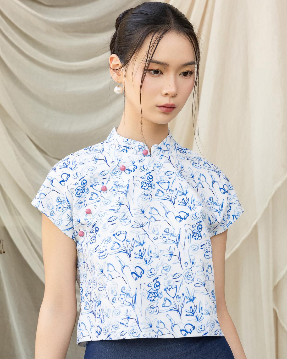 DOTTED LINE | Rita Cheongsam Top