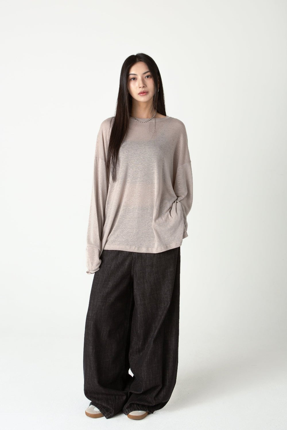 SAERO COLLECTIVE | Myeon Long Sleeve Top | Pink Beige