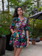 NIMBU | Havana Starry Night Wrap Dress In Cotton