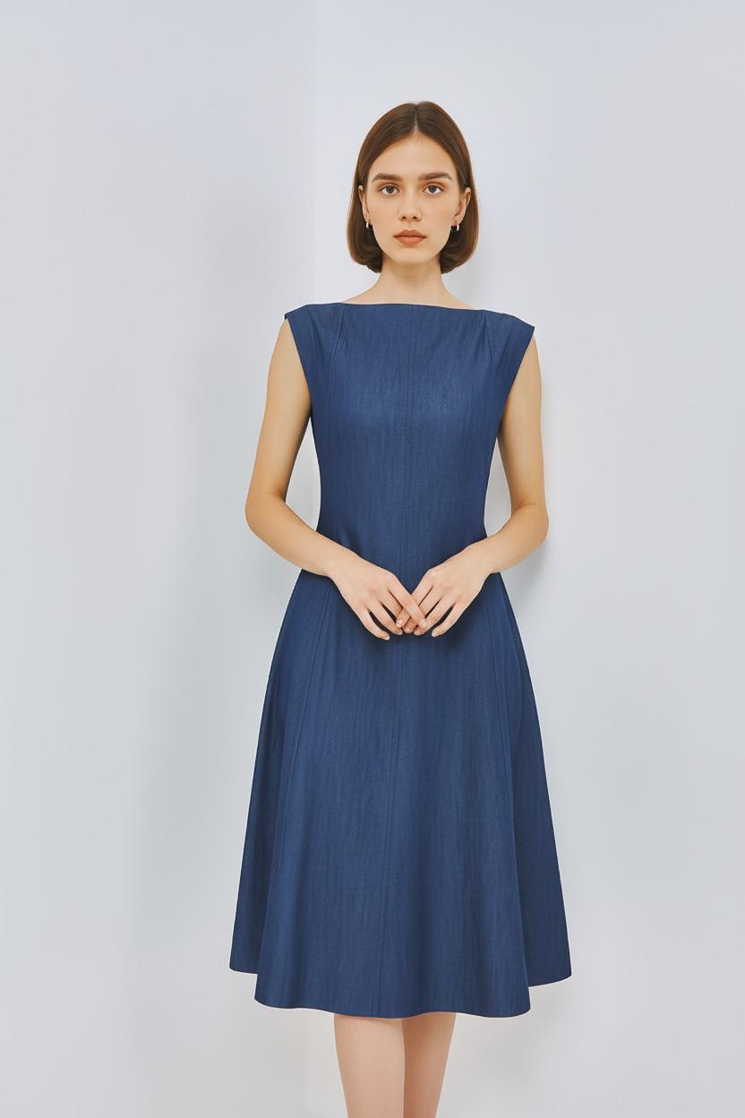 CAELI ECO LUXE | Low Back Denim Dress