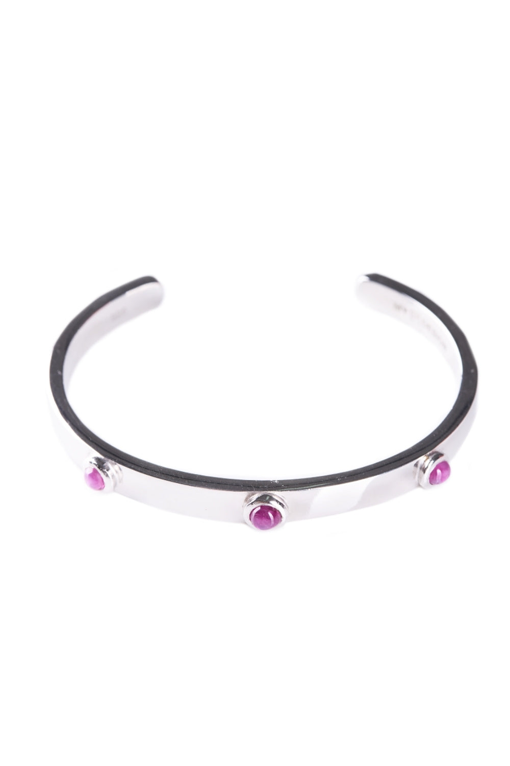 CREATIVE JEWELLERY STUDIO | Burmese Pinkish Ruby, Rhodium Plated Silver Cuff by Design of Gems