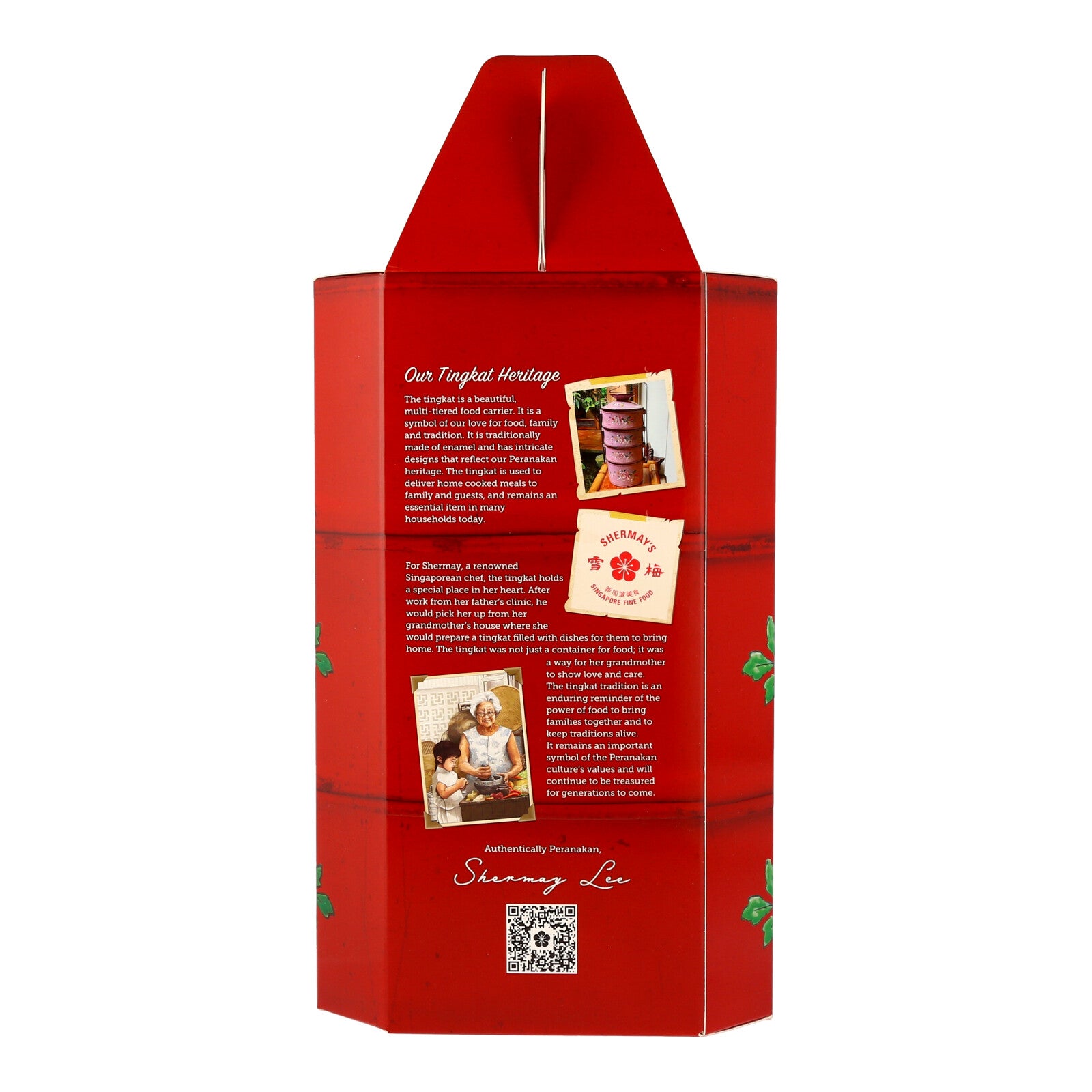 SHERMAY'S SINGAPORE FINE FOOD | Lacquer Red Tingkat Gift Set - Keropok and Sauces