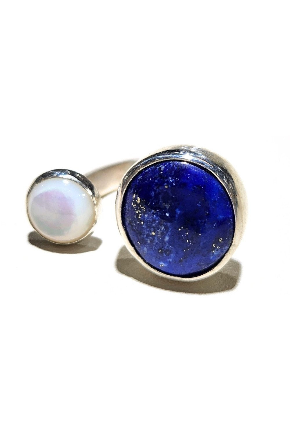 CREATIVE JEWELLERY STUDIO | Lapis Lazuli & Mother of Pearl Bubble Ring by Design of Gems