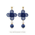 THE ANTECEDENT STORE | 吉祥结 | Statement Auspicious Knot With Kyanite Earrings