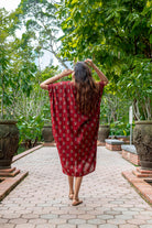 NIMBU | Mira Women's Maroon Flowy Shirt Dress in Cotton