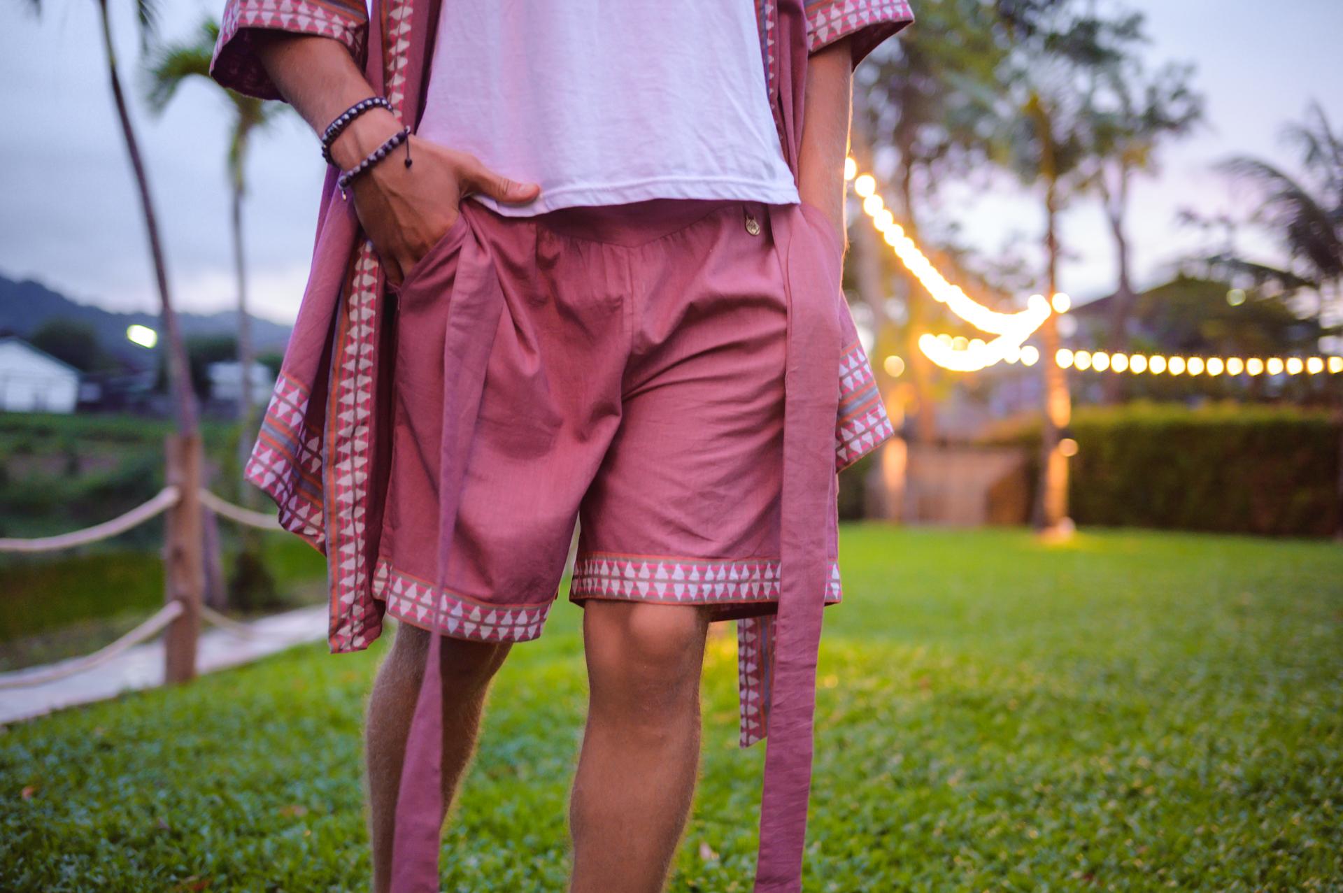 RAJA RANI | Cotton Woodblock Robe and Shorts Set