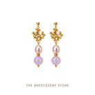 THE ANTECEDENT STORE | Rose Quartz & Freshwater Pearl Bouquet Earrings