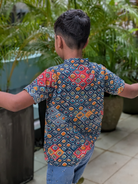 NIMBU | Jade Blue Kids Mandarin Cotton Shirt