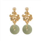 THE ANTECEDENT STORE | Burmese Green Jade Donut S2 - Floral Bouquet Earrings