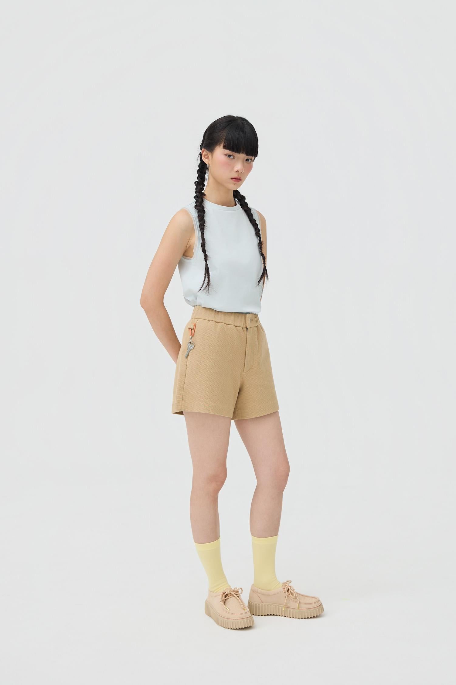3EIGHTH | Yuru Knit Shorts Khaki