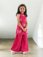 NIMBU | Aira Rani Pink Girls Halter Palazzo Set