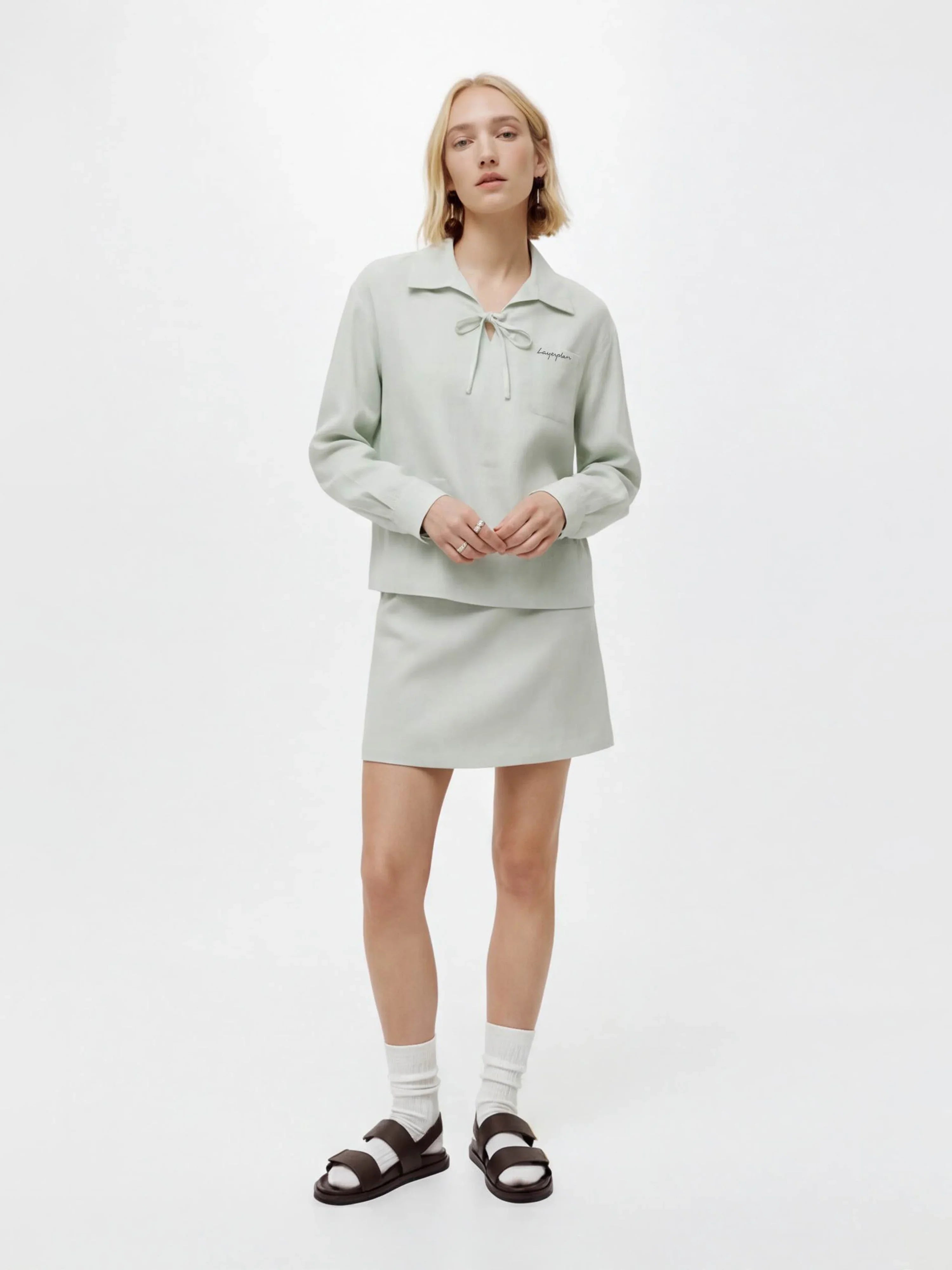 LAYERPLAN | Colette Embroidered Bow Blouse