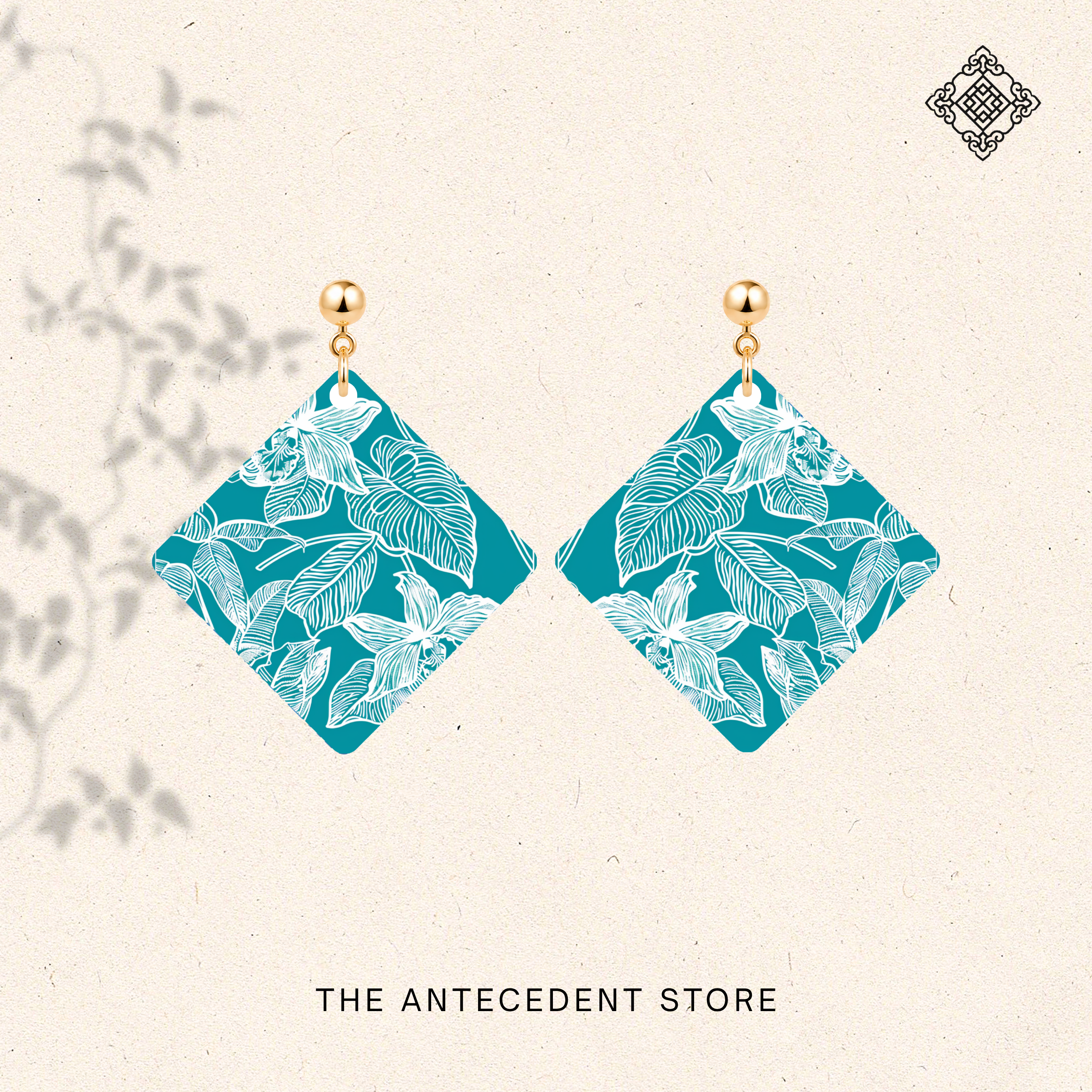 THE ANTECEDENT STORE | Orchid in Turquoise Earrings | Stories Of Singapore