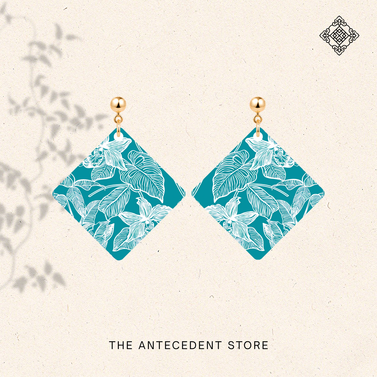THE ANTECEDENT STORE | Orchid in Turquoise Earrings | Stories Of Singapore