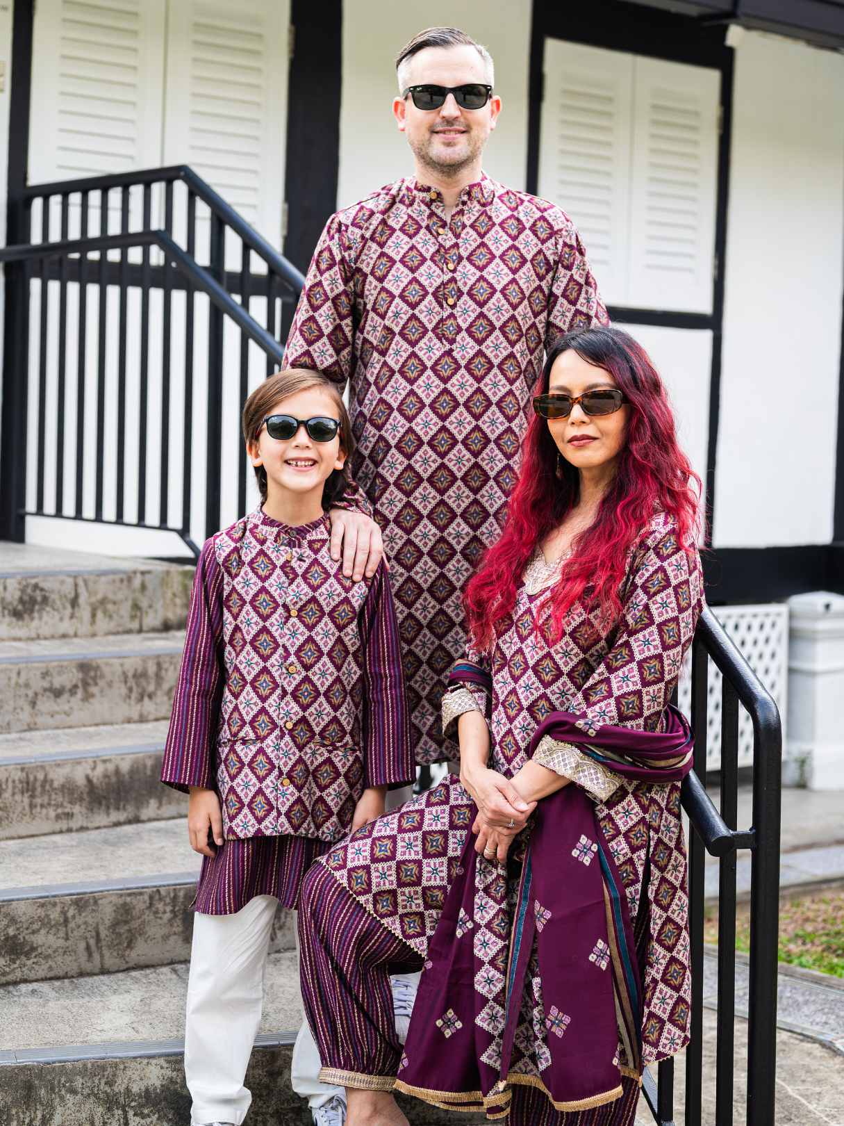 NIMBU | Tara Purple Women's Choga Style Kurti & Salwar Set in Muslin Cotton with Matching Dupatta