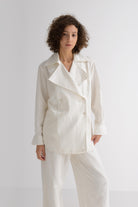 LAYERPLAN | Liora Linen Double-Breasted Shirt Jacket