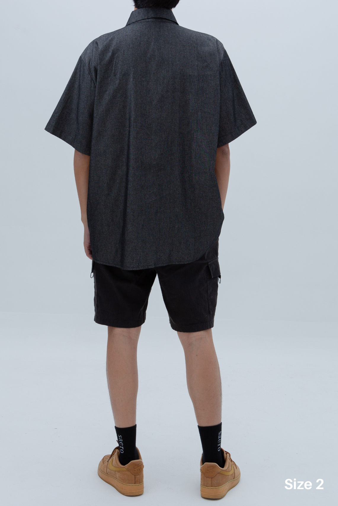 SAERO COLLECTIVE | Denim Short Sleeve Shirt | Black