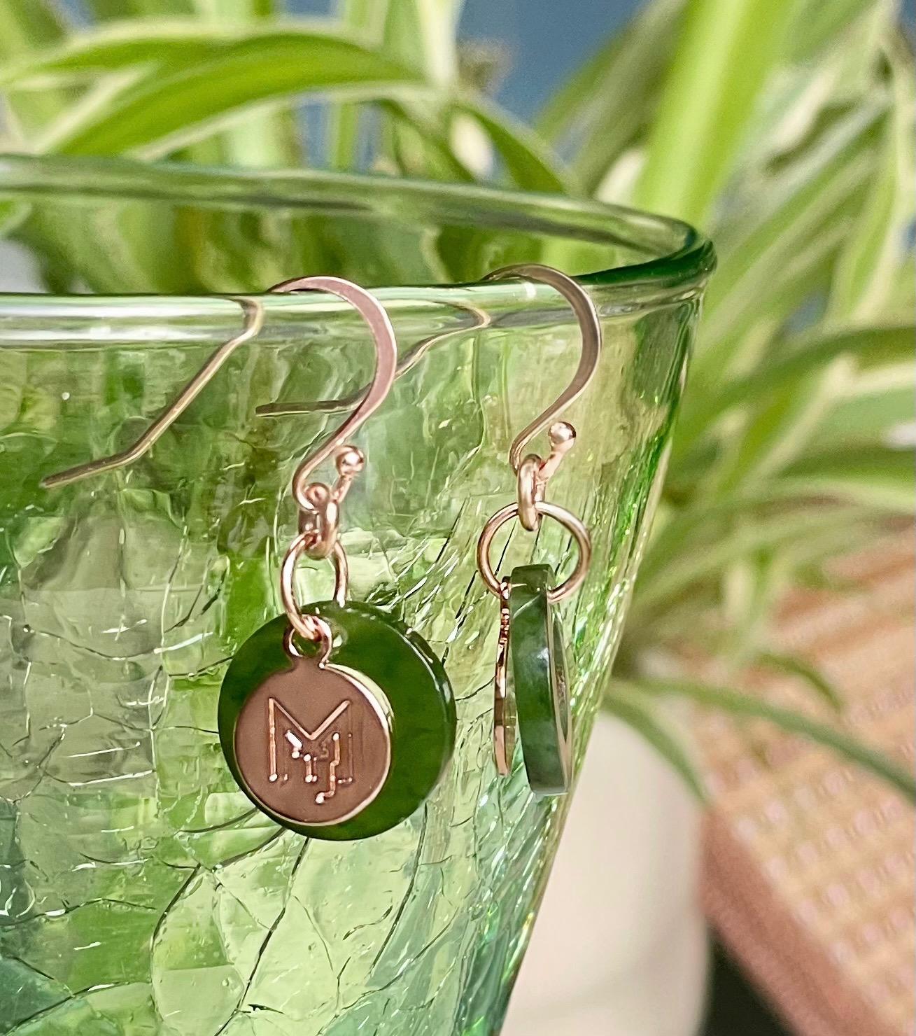 MARILYN TAN JEWELLERY | Nephrite Green Jade Mini Ring Hooks Earrings