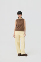 3EIGHTH | Musubi Henley Tank In Chocolate