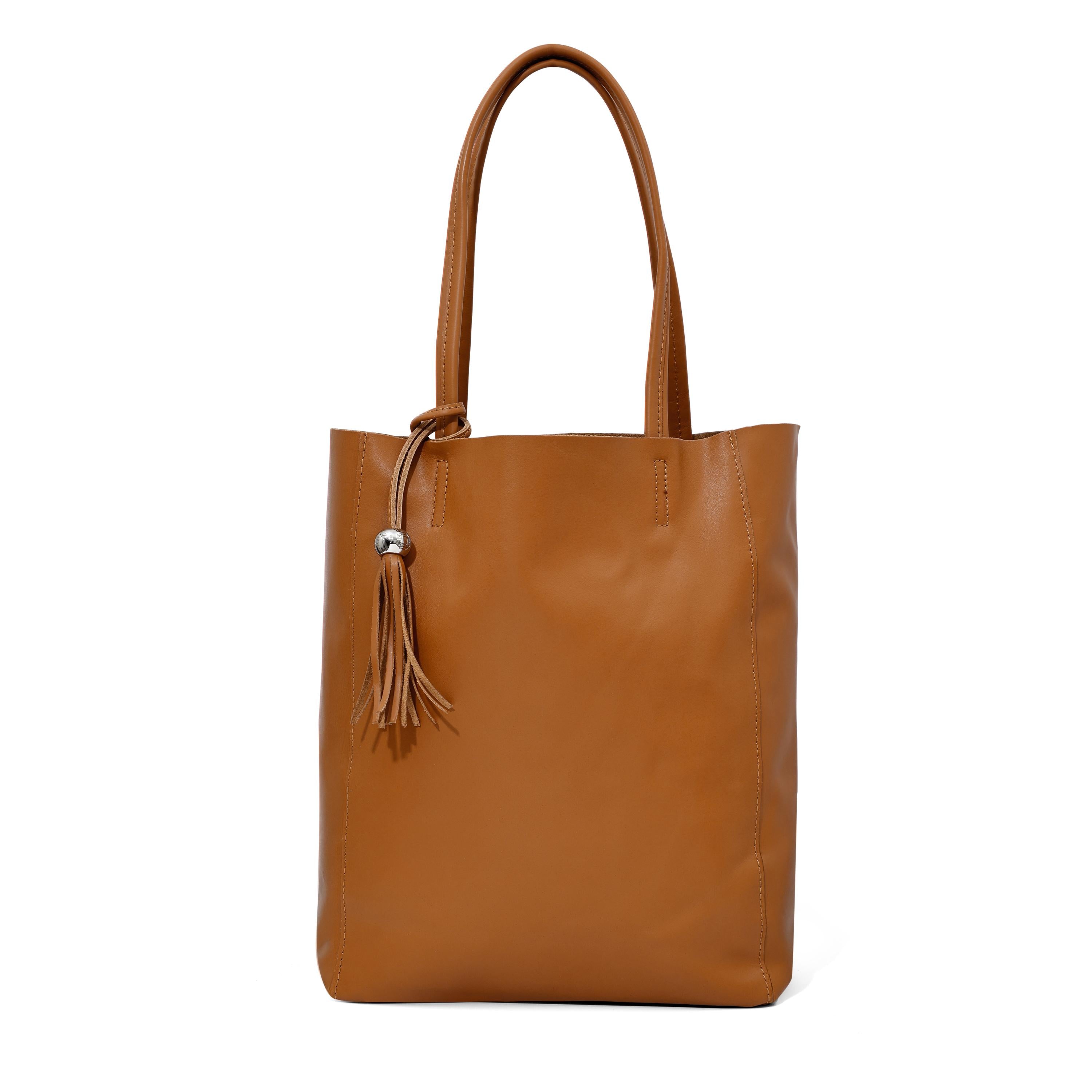 DESTI SAINT | Italian Leather Shopper - Chestnut