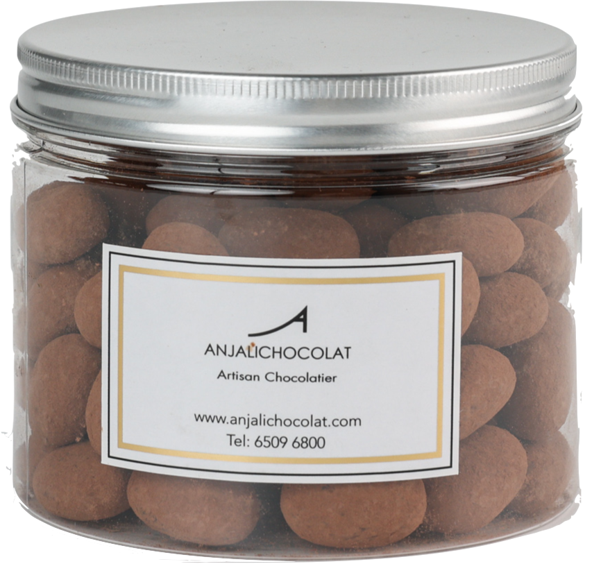 ANJALICHOCOLAT | Cocoa-Dusted Dark Chocolate Almond Dragees