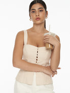 DRESSINGPAULA | Buttoned Linen Cami