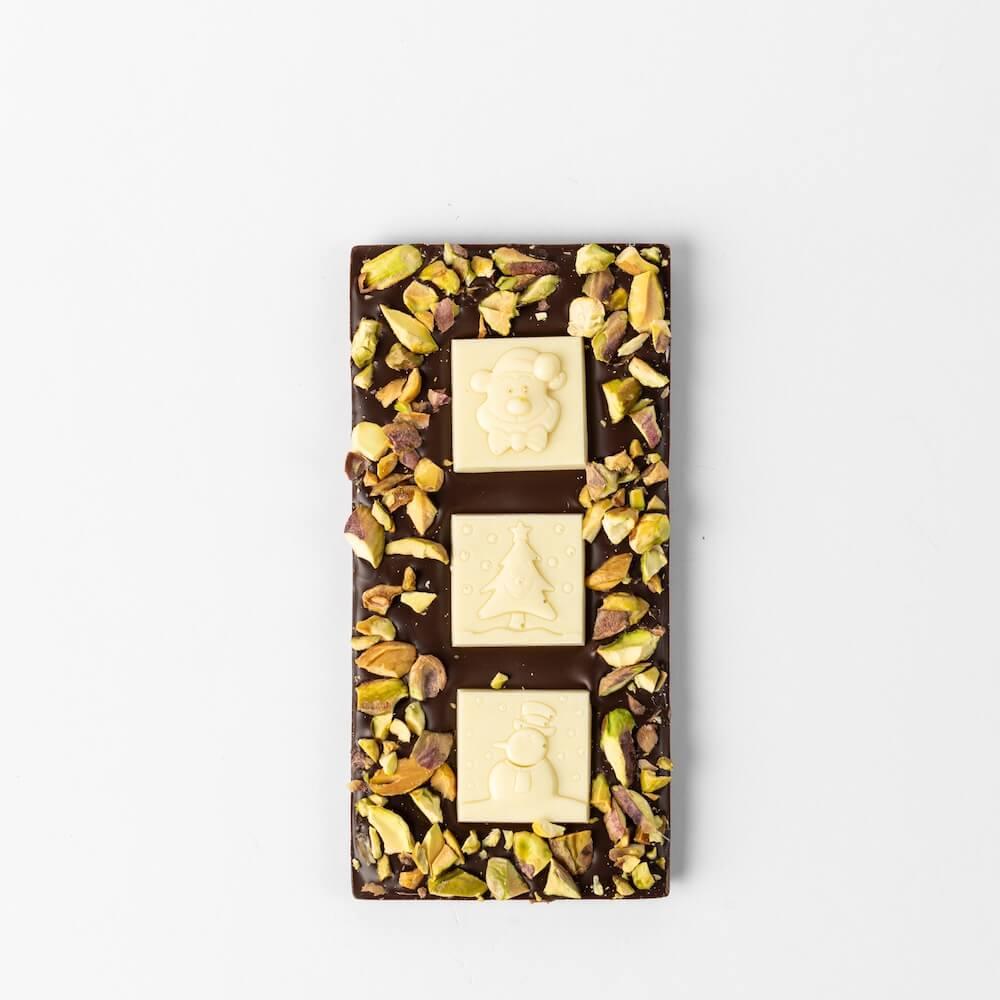 ANJALICHOCOLAT | Christmas Dark Chocolate Bar With Pistachios