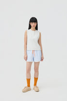 3EIGHTH | Musubi Henley Tank In Grey Marl