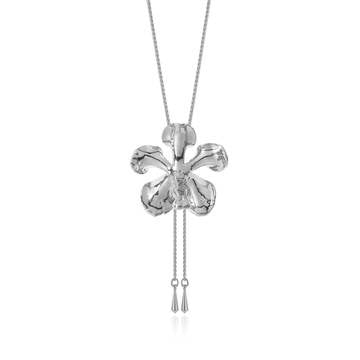 RISIS | Kagawara Firebird Orchid Long Slider Necklace in Palladium