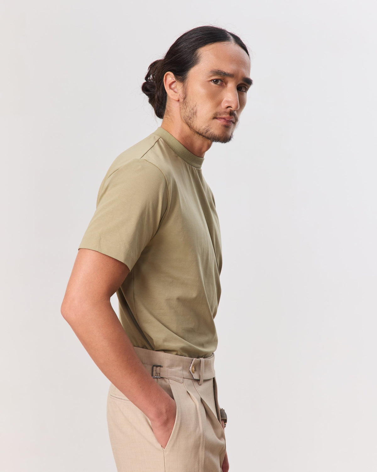 HOUSE OF ANON | Arlo Mock Neck Tee, Jersey