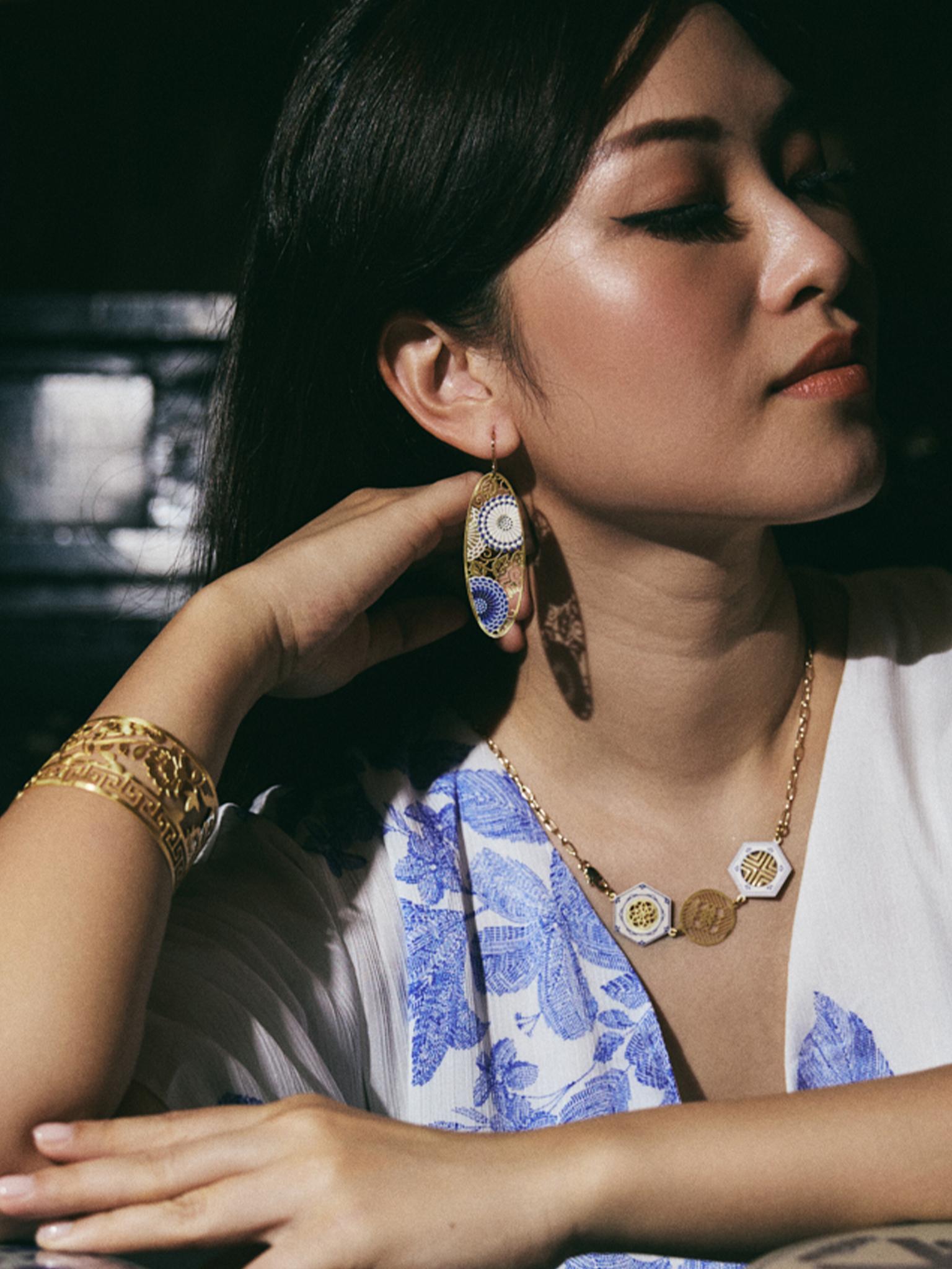 EMBRACE JEWELLERY | Chrysanthemum Oval Earrings