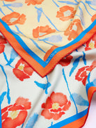 STUDIO QILING | Dancing Poppies Summer Mist Double Side Silk Scarf 100