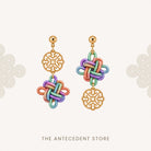 THE ANTECEDENT STORE | Asymmetrical Auspicious Knot Earrings in Pastel