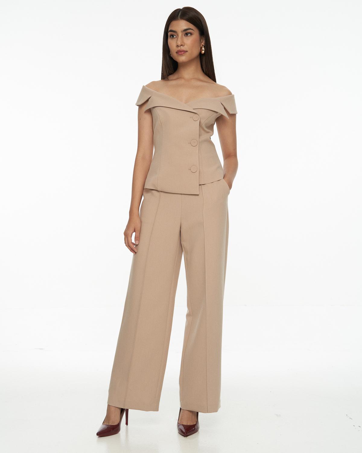 DRESSINGPAULA | Pintucked Crepe Straight Leg Pants