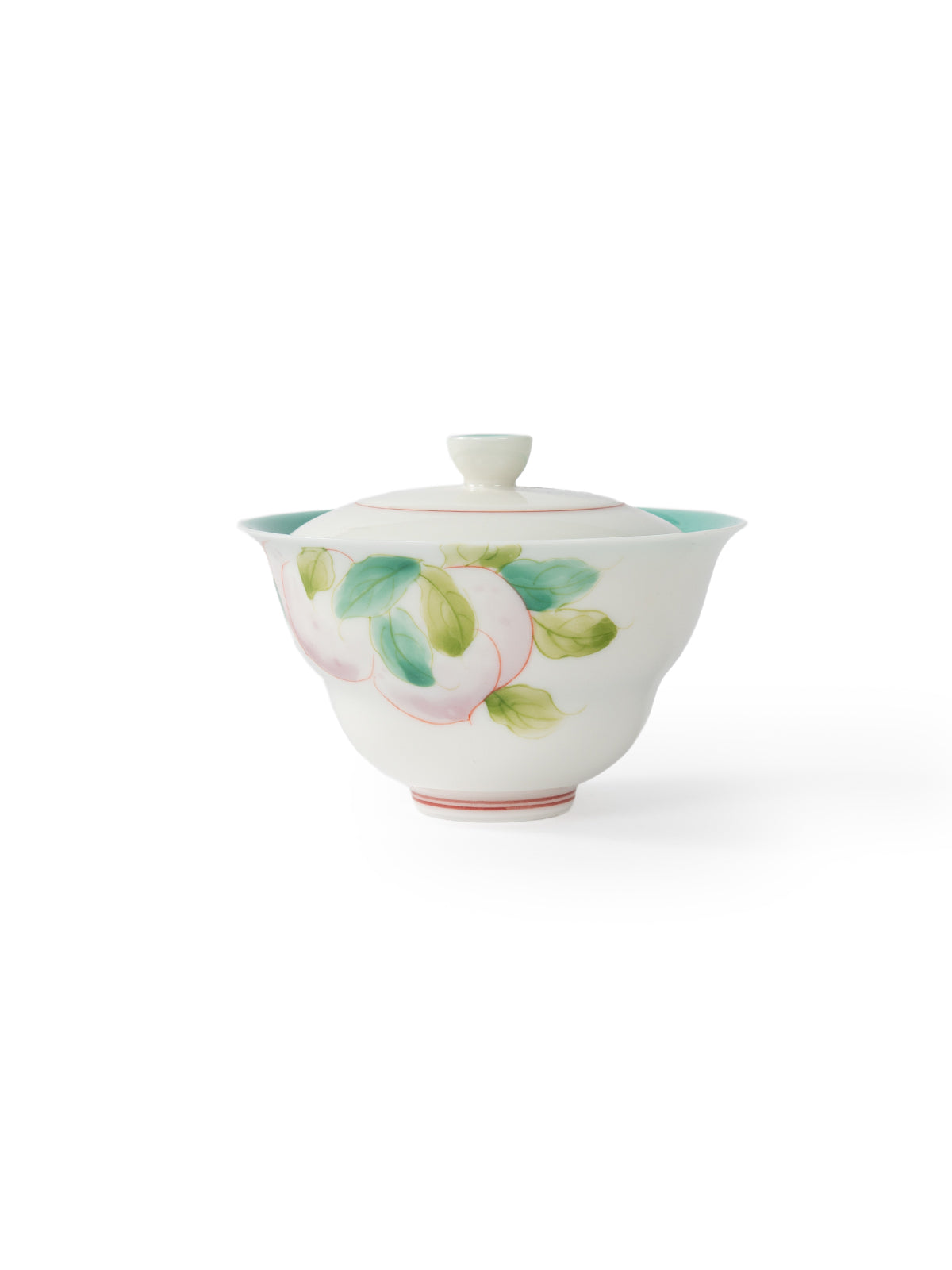 CRAFILAB | Jade Mud Pine Stone Green & Peaches Lidded Bowl