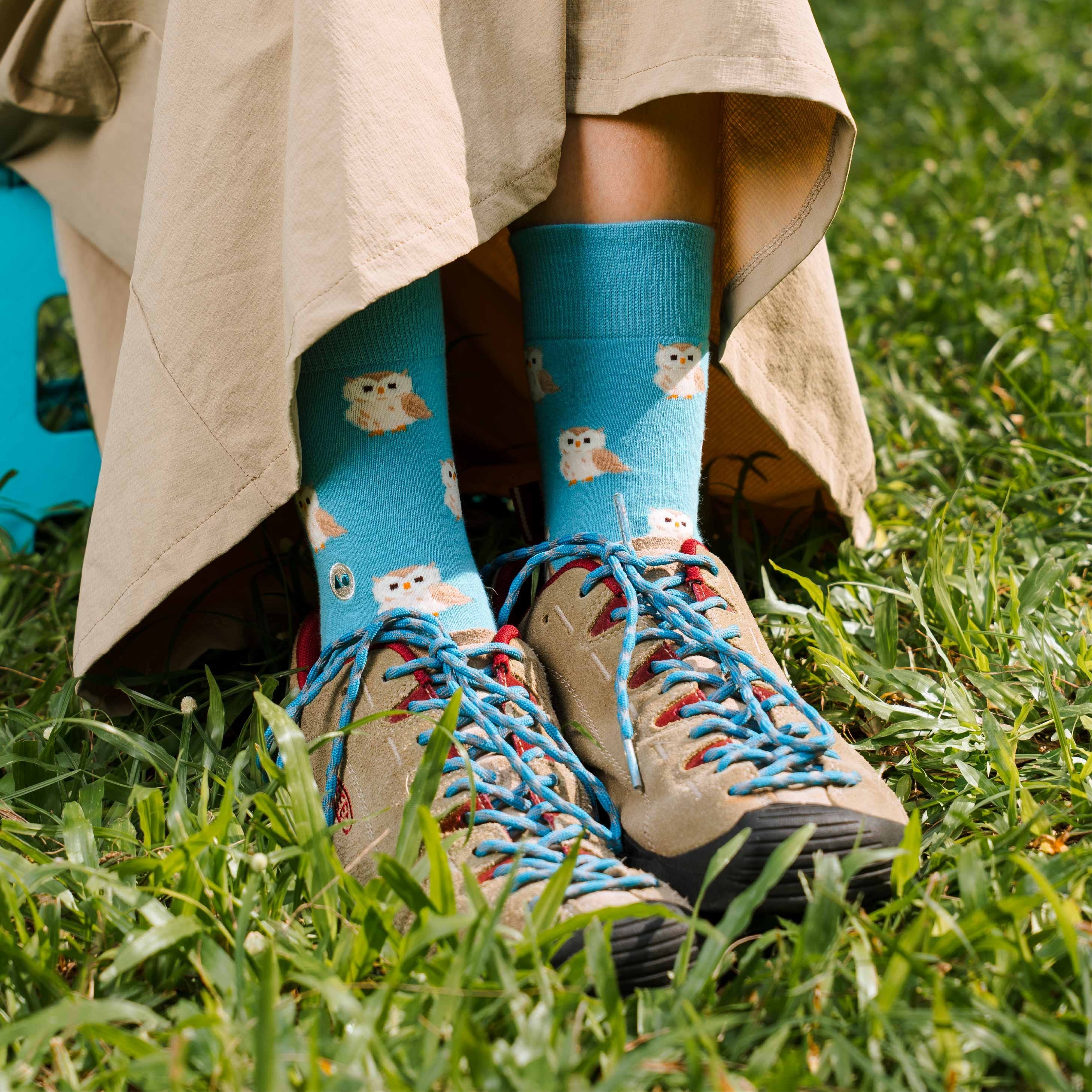 TALKING TOES | Owl Be Okay Sock | Blue