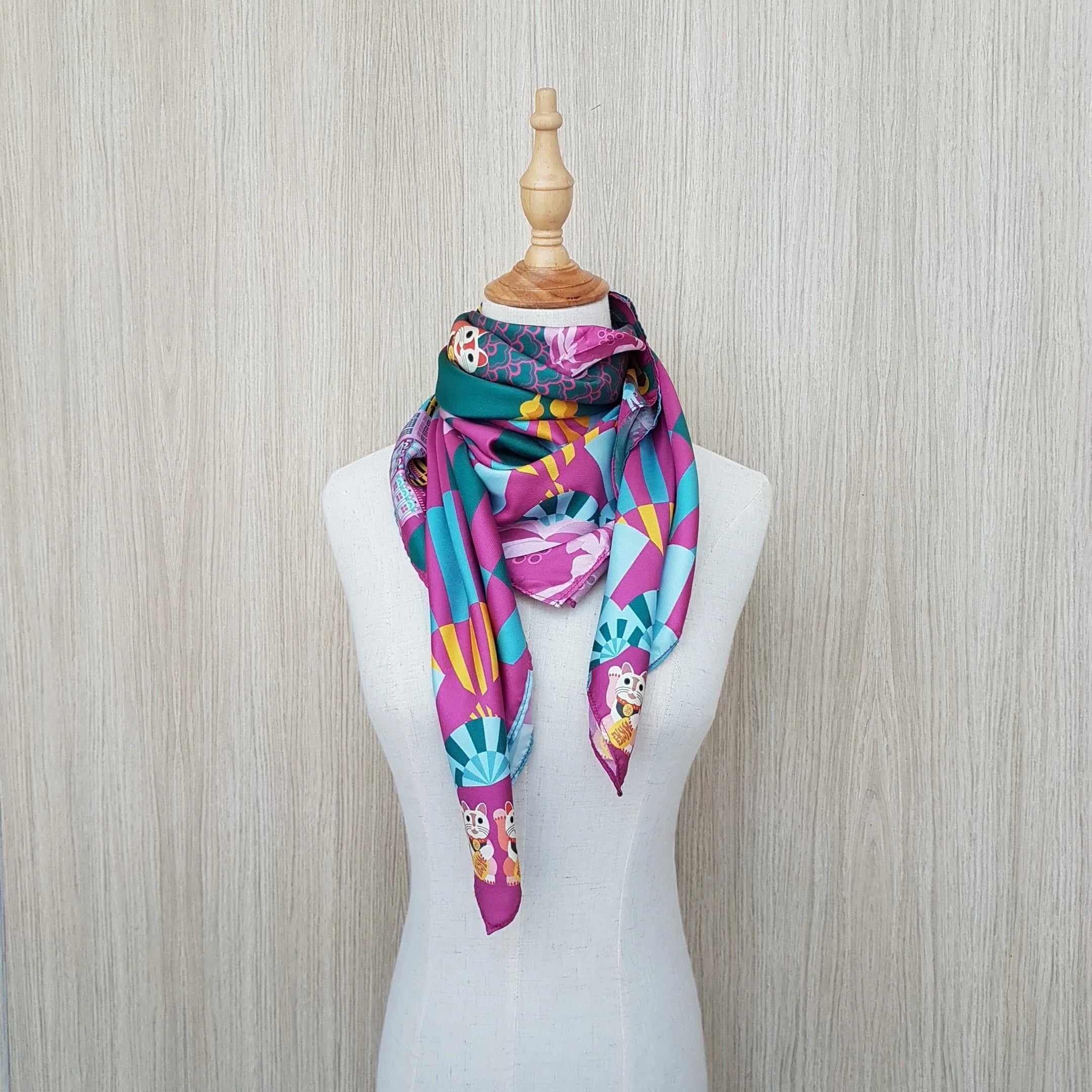 BINARY STYLE | It's Always Fun In Chinatown Silk Square Scarf 87x87cm