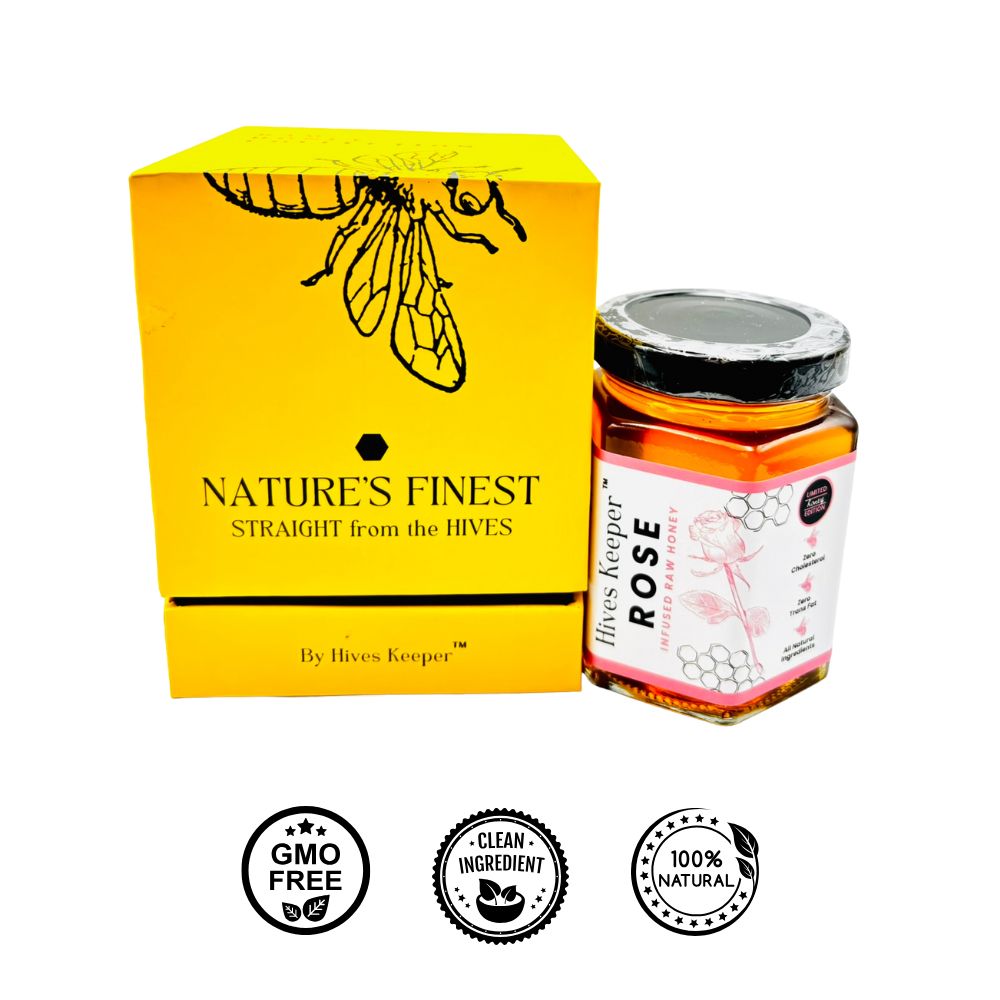 HIVES KEEPER | Infused Raw Honey (with Gift Box) - Rose Infused Raw Honey (Limited Honey Edition)