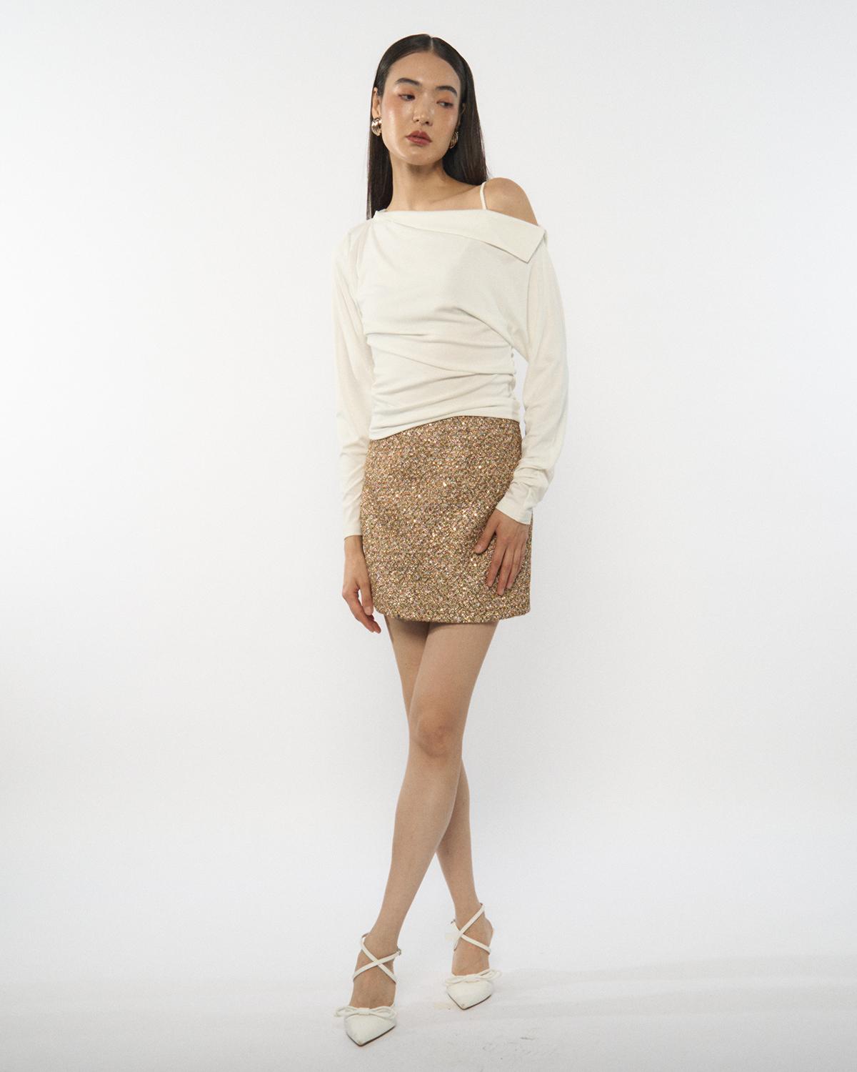 DRESSINGPAULA | Shimmer Tweed Skort