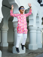 NIMBU | Mehak Pink Boys Kurta Pajama in Muslin Cotton