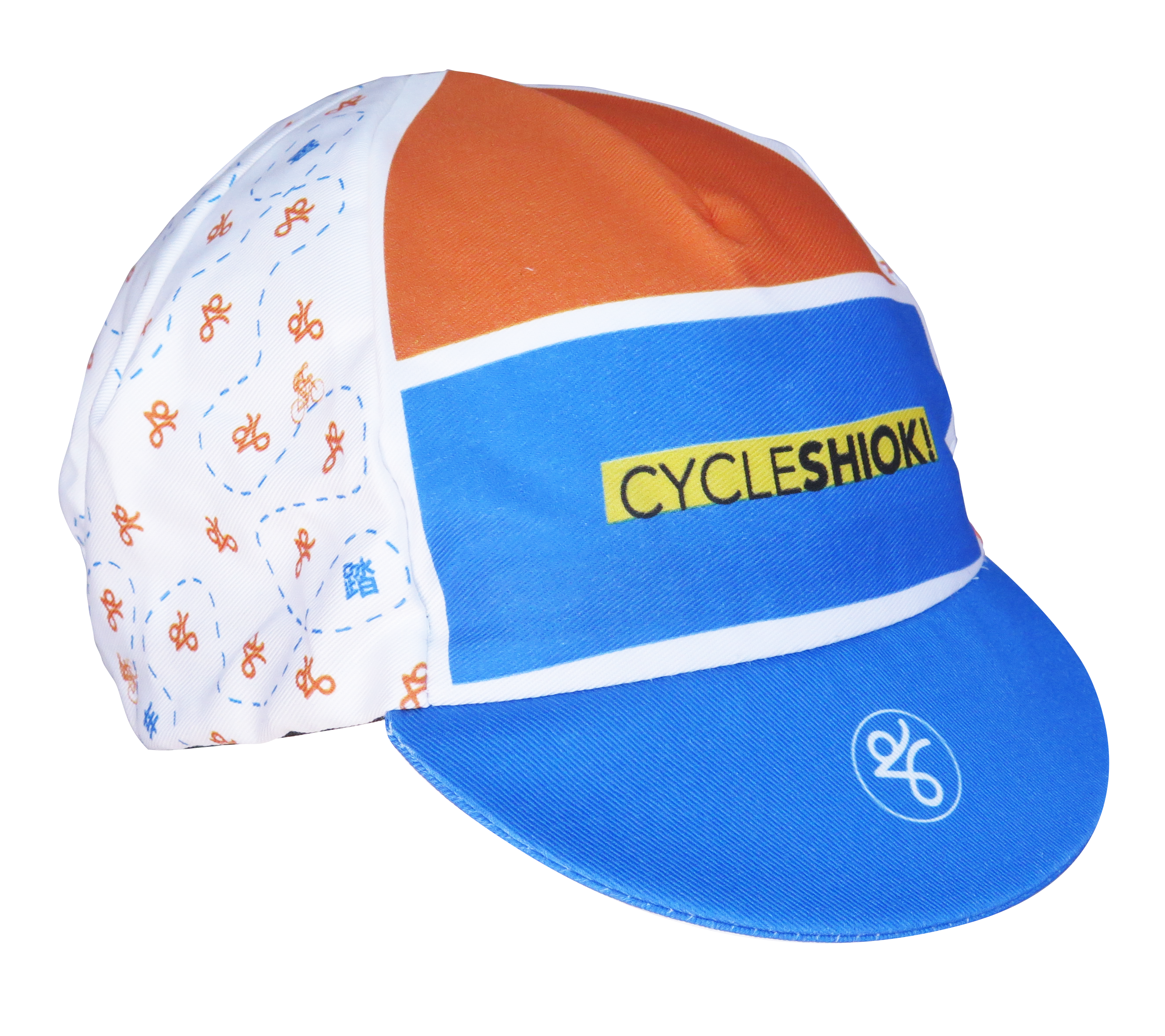 A DESIGN BY TAKACHYA | Cycling Cap - Cycle Shiok Orange Blue