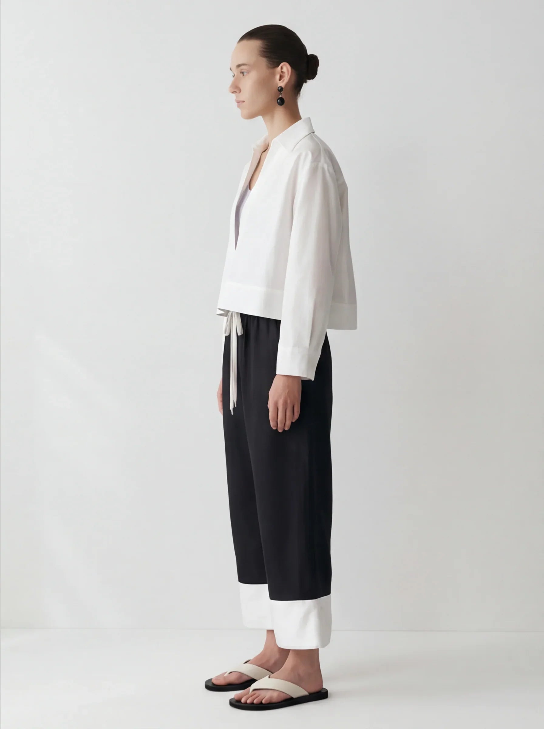 LAYERPLAN | Zerin Contrast Linen Drawstring Pants