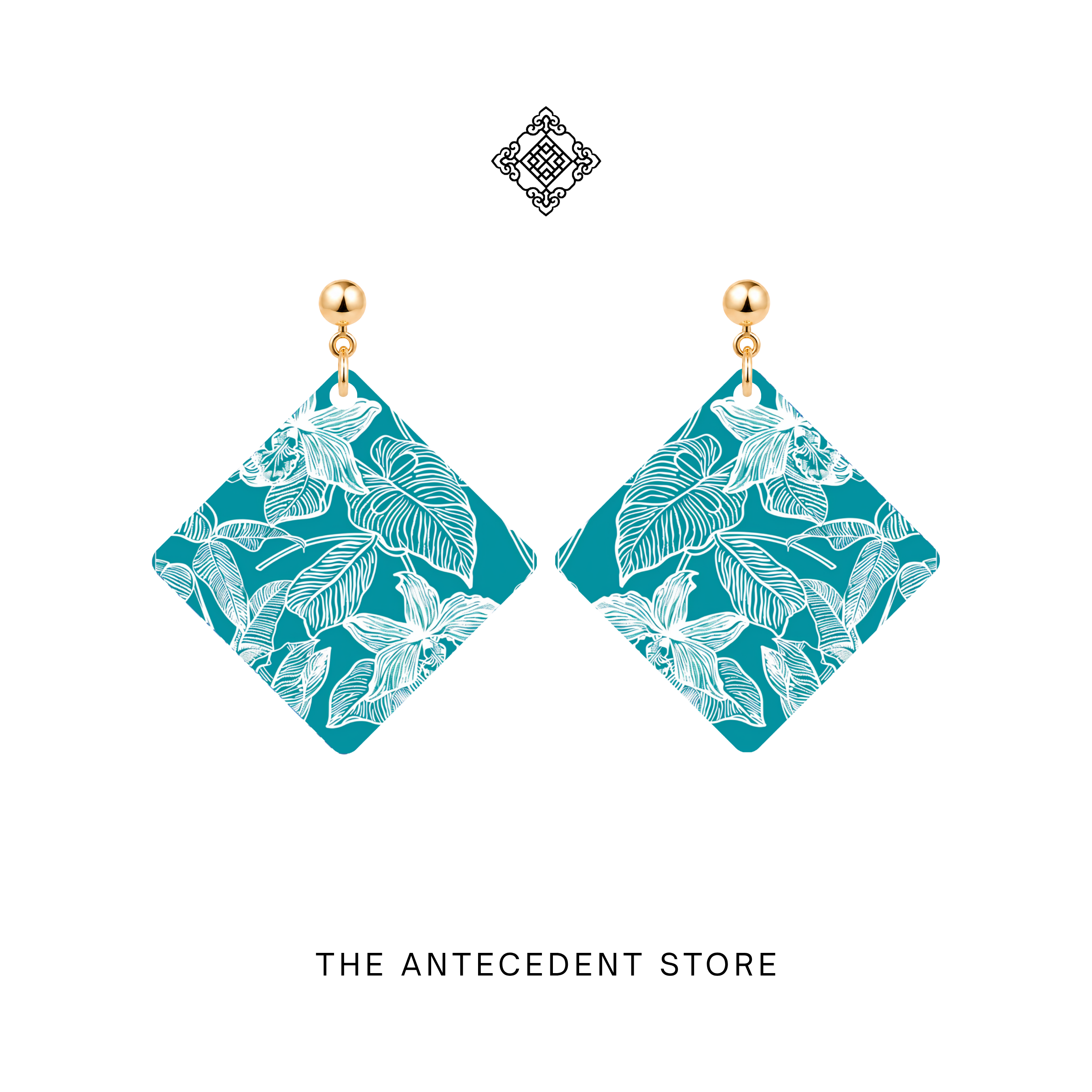 THE ANTECEDENT STORE | Orchid in Turquoise Earrings | Stories Of Singapore