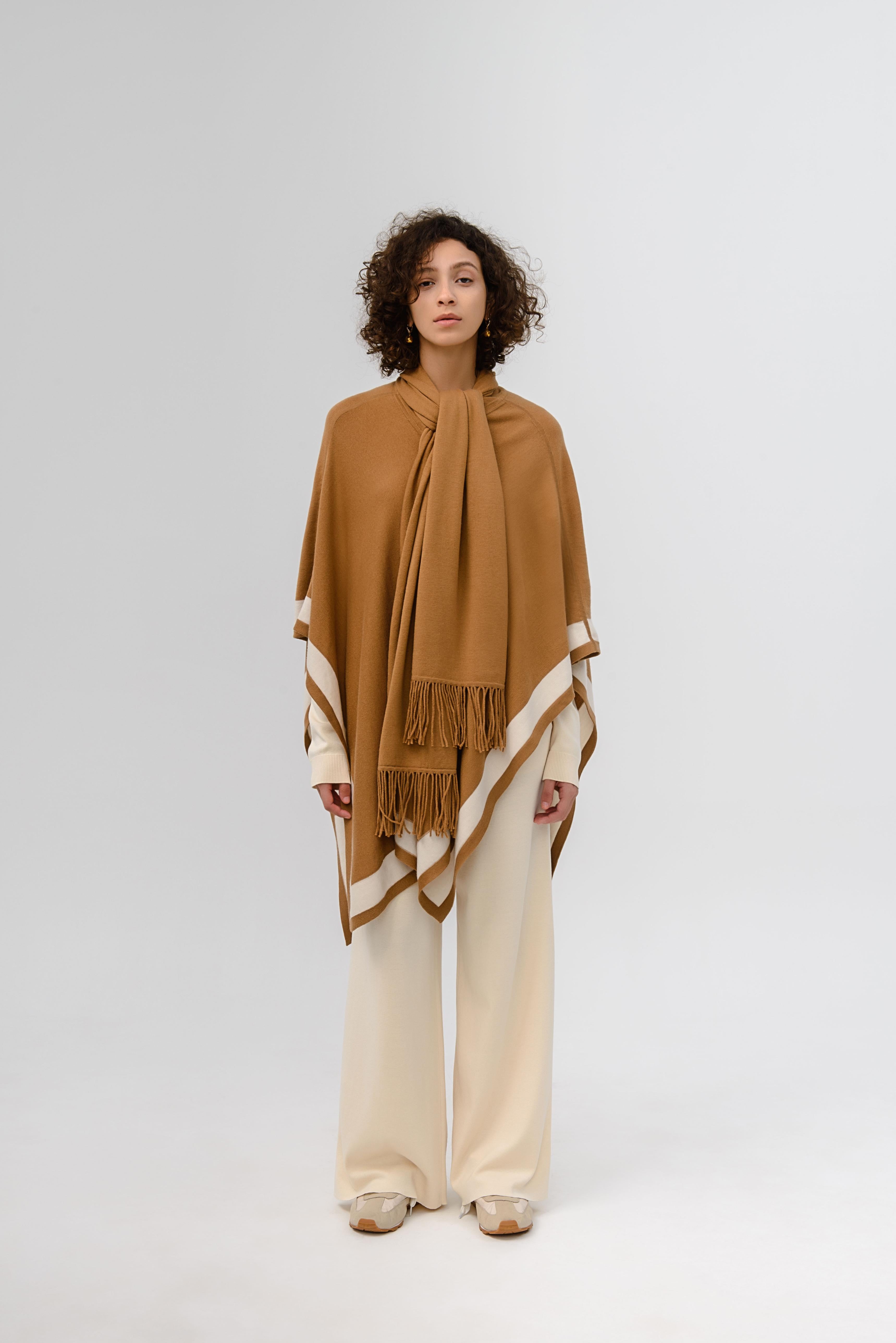 LAYERPLAN | Scarf Collar Wool Cape