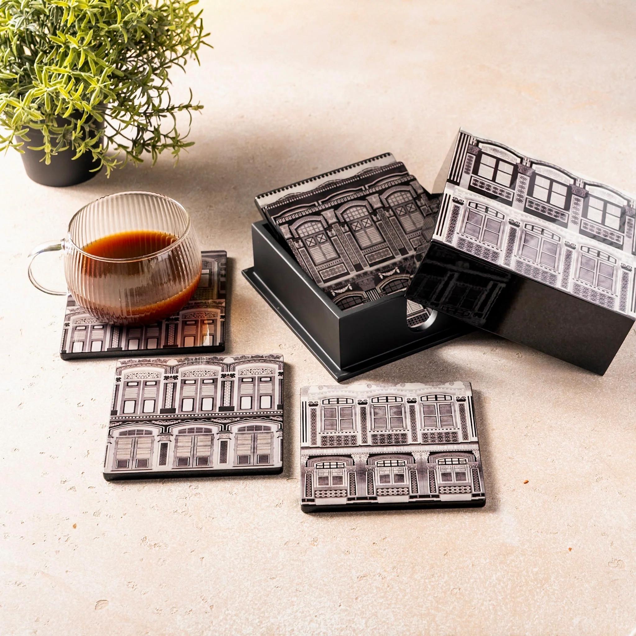 PHOTO PHACTORY | Eternal Elegance Black Coasters