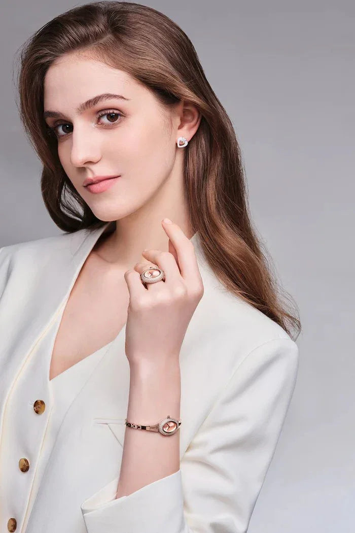 BLACK BY BLUE BRAVE | THCN N· I Mini Rose Gold Sunray Dial Jewelry Watch