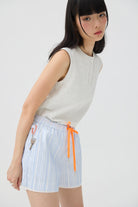 3EIGHTH | Futae Shorts In Blue Seersucker