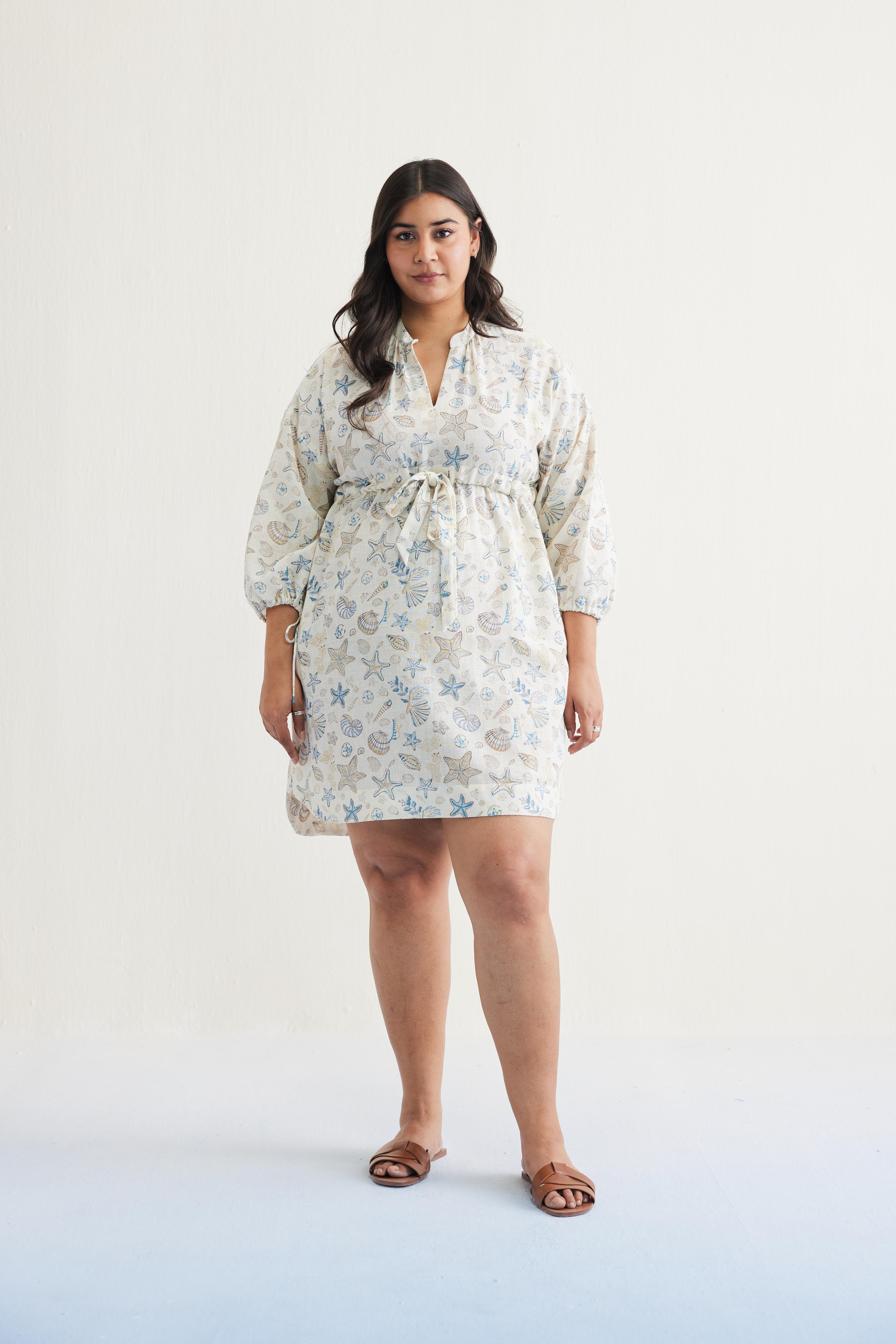 SUI | The Marine Handspun Handspun Handwoven Organic Cotton Short Dress